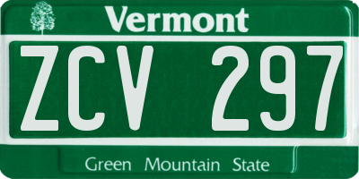 VT license plate ZCV297