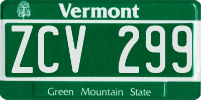 VT license plate ZCV299