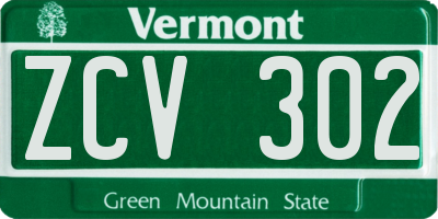VT license plate ZCV302