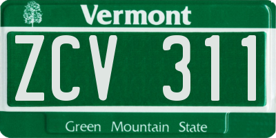 VT license plate ZCV311
