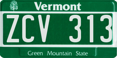 VT license plate ZCV313
