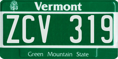 VT license plate ZCV319