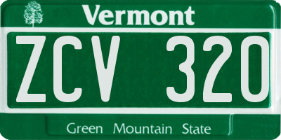 VT license plate ZCV320