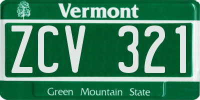 VT license plate ZCV321