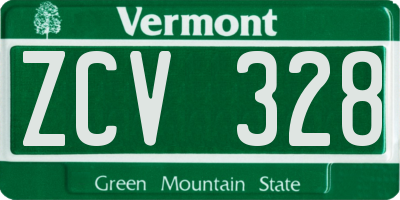 VT license plate ZCV328
