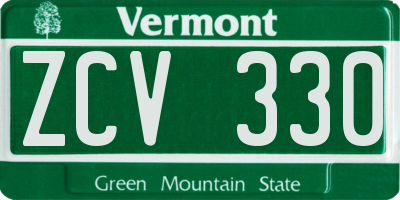 VT license plate ZCV330