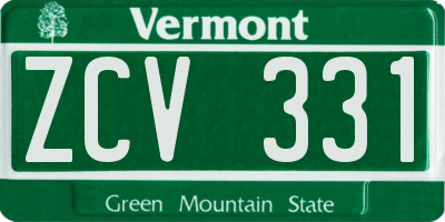 VT license plate ZCV331