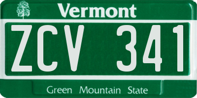 VT license plate ZCV341