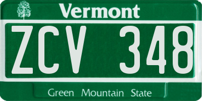 VT license plate ZCV348