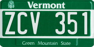 VT license plate ZCV351