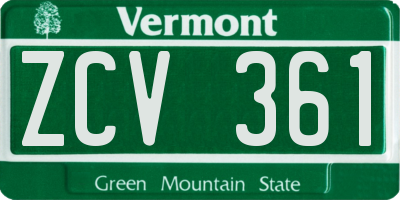 VT license plate ZCV361