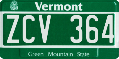 VT license plate ZCV364