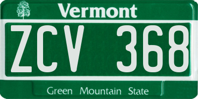 VT license plate ZCV368