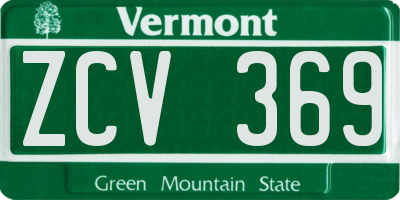 VT license plate ZCV369