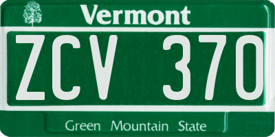 VT license plate ZCV370