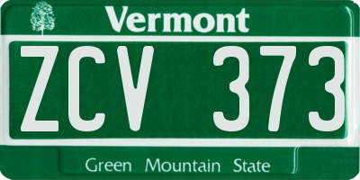 VT license plate ZCV373