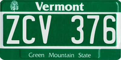 VT license plate ZCV376