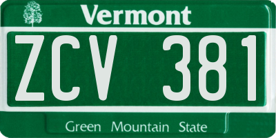 VT license plate ZCV381