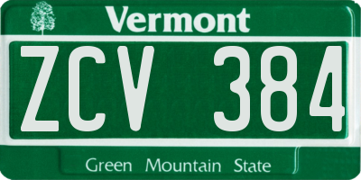 VT license plate ZCV384