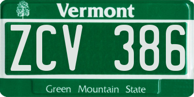 VT license plate ZCV386
