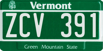 VT license plate ZCV391