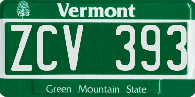VT license plate ZCV393