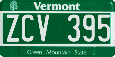 VT license plate ZCV395