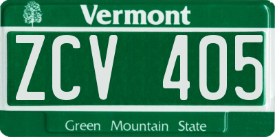 VT license plate ZCV405