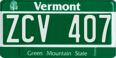 VT license plate ZCV407