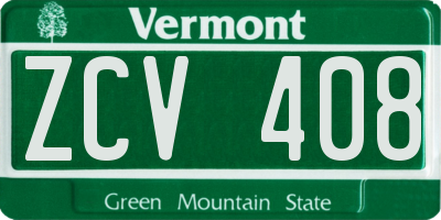 VT license plate ZCV408