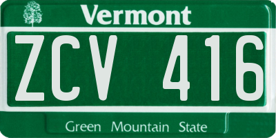 VT license plate ZCV416