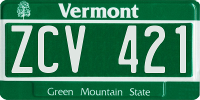 VT license plate ZCV421