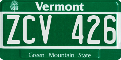 VT license plate ZCV426