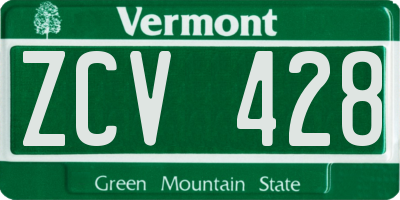 VT license plate ZCV428