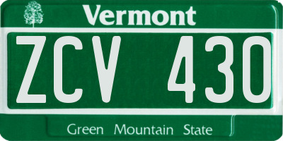 VT license plate ZCV430