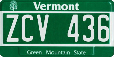 VT license plate ZCV436