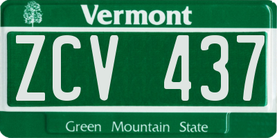 VT license plate ZCV437