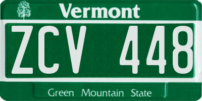 VT license plate ZCV448