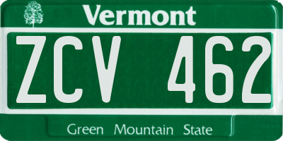 VT license plate ZCV462