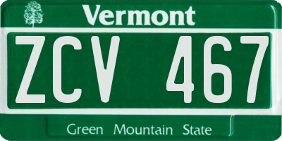 VT license plate ZCV467