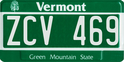 VT license plate ZCV469