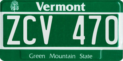 VT license plate ZCV470