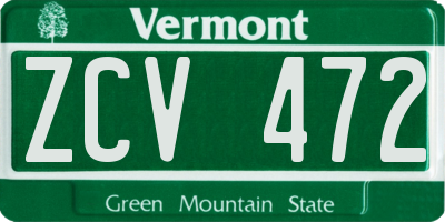VT license plate ZCV472