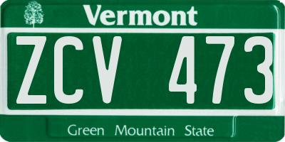 VT license plate ZCV473