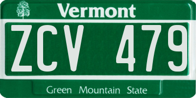 VT license plate ZCV479