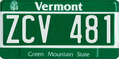 VT license plate ZCV481