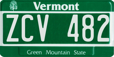 VT license plate ZCV482
