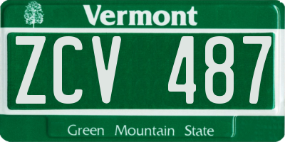 VT license plate ZCV487