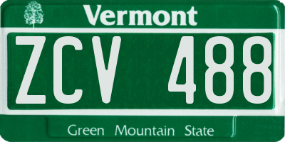 VT license plate ZCV488