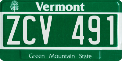 VT license plate ZCV491